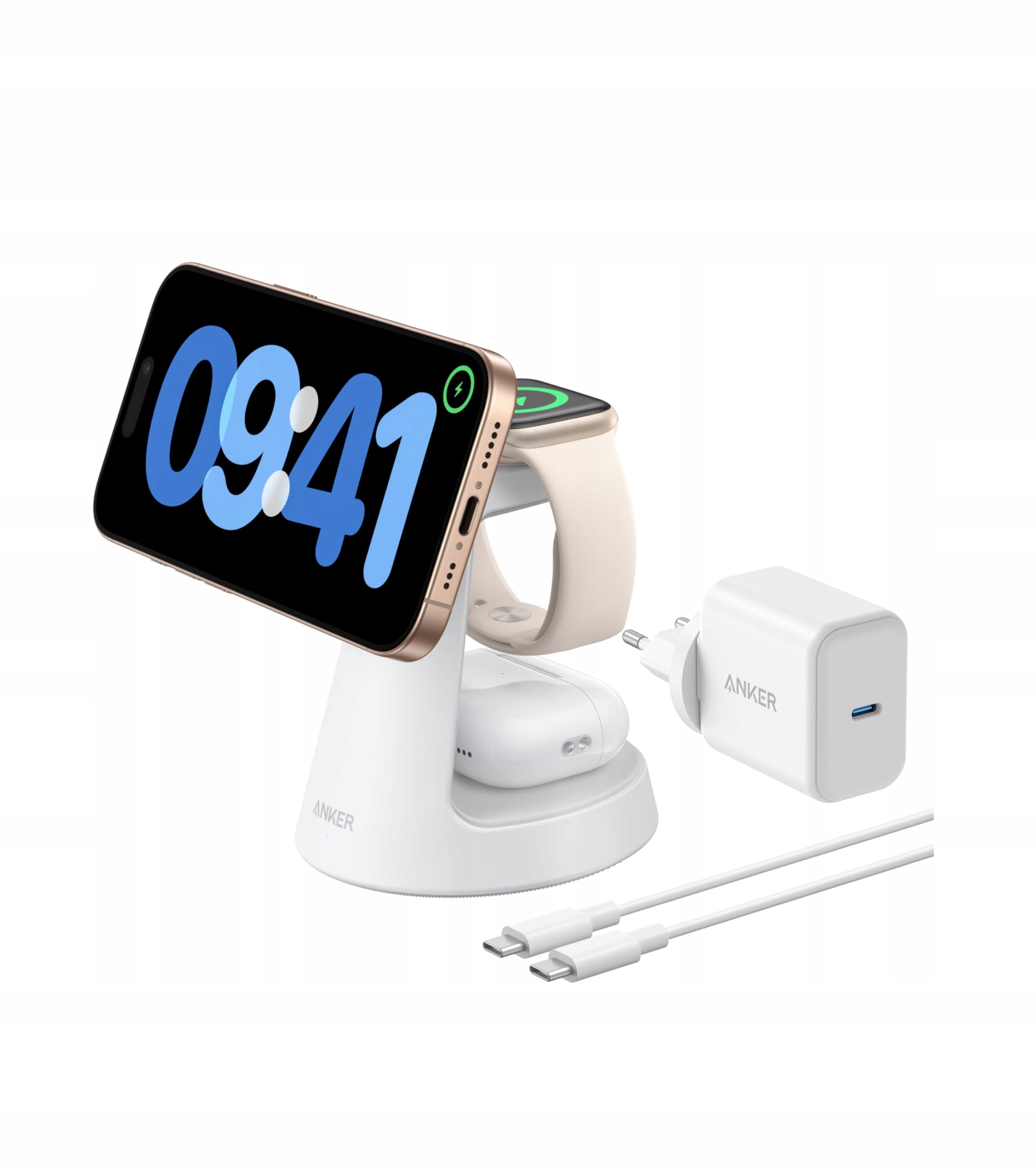 ANKER MagGo 3w1 Ładowarka MagSafe iPhone Apple Watch AirPods Qi2 — miniatura 2
