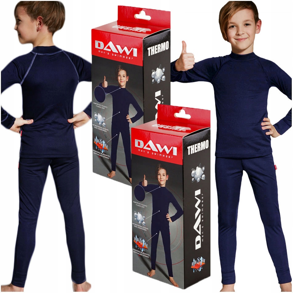 Termoaktivní Spodní Prádlo Pro Děti teplé na zimu pro sportovní aktivity tmavě modré Pl 110