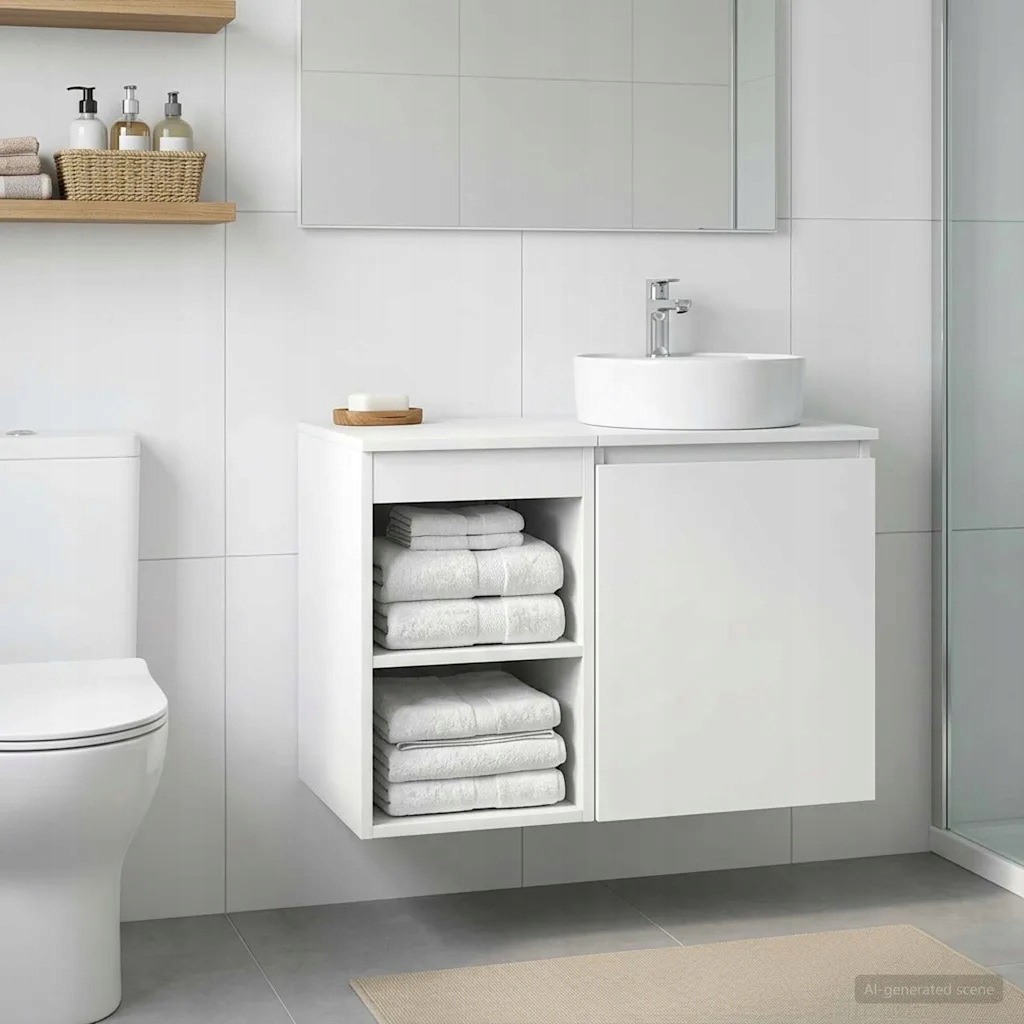 vidaXL Koupelnová skříňka mezi Bílá 30 x 44,5 x 50 cm Kompozitní dřevo