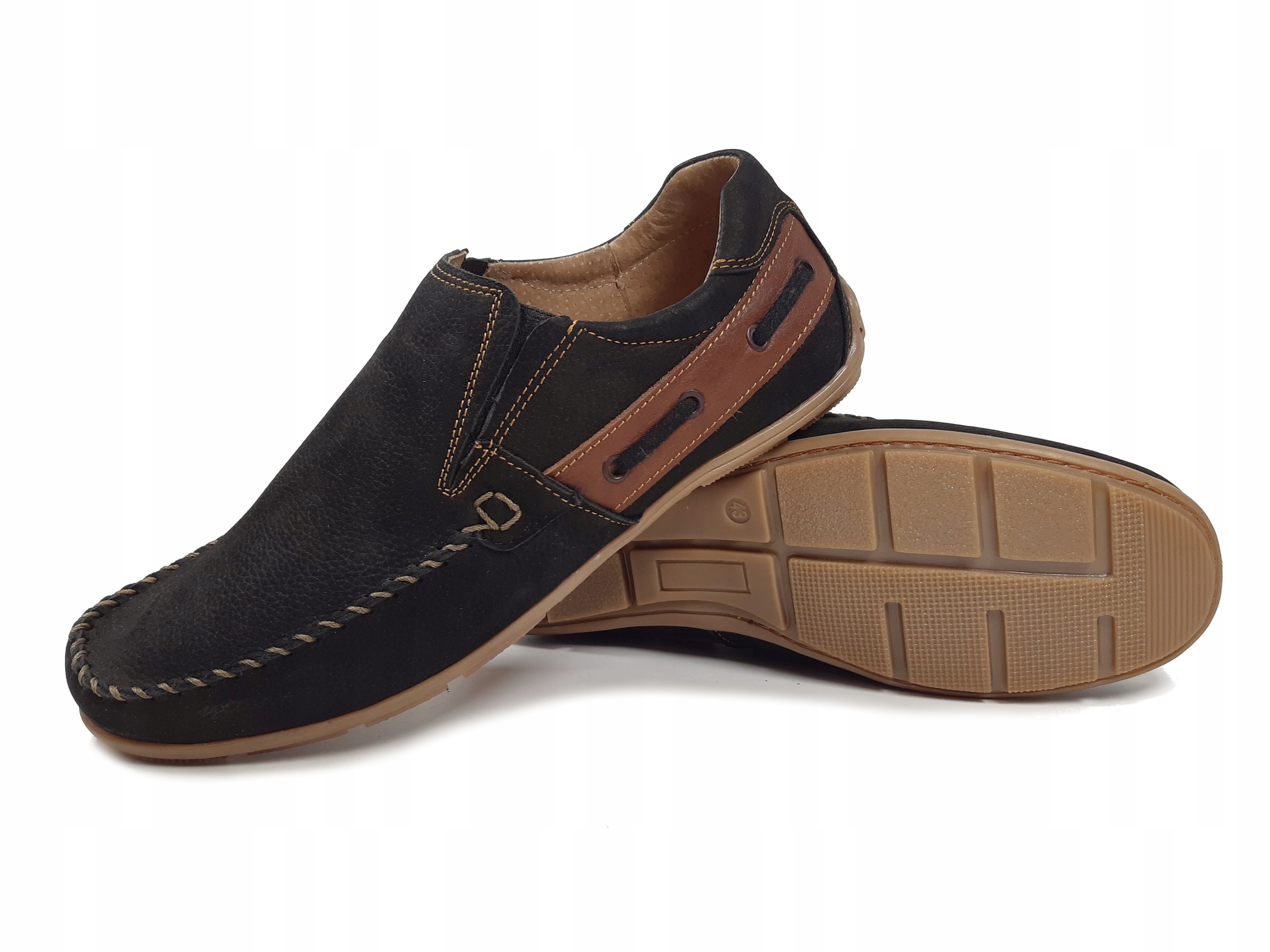 Ja-marc 443 mokasíny Polské černé 43 Kůže Nat