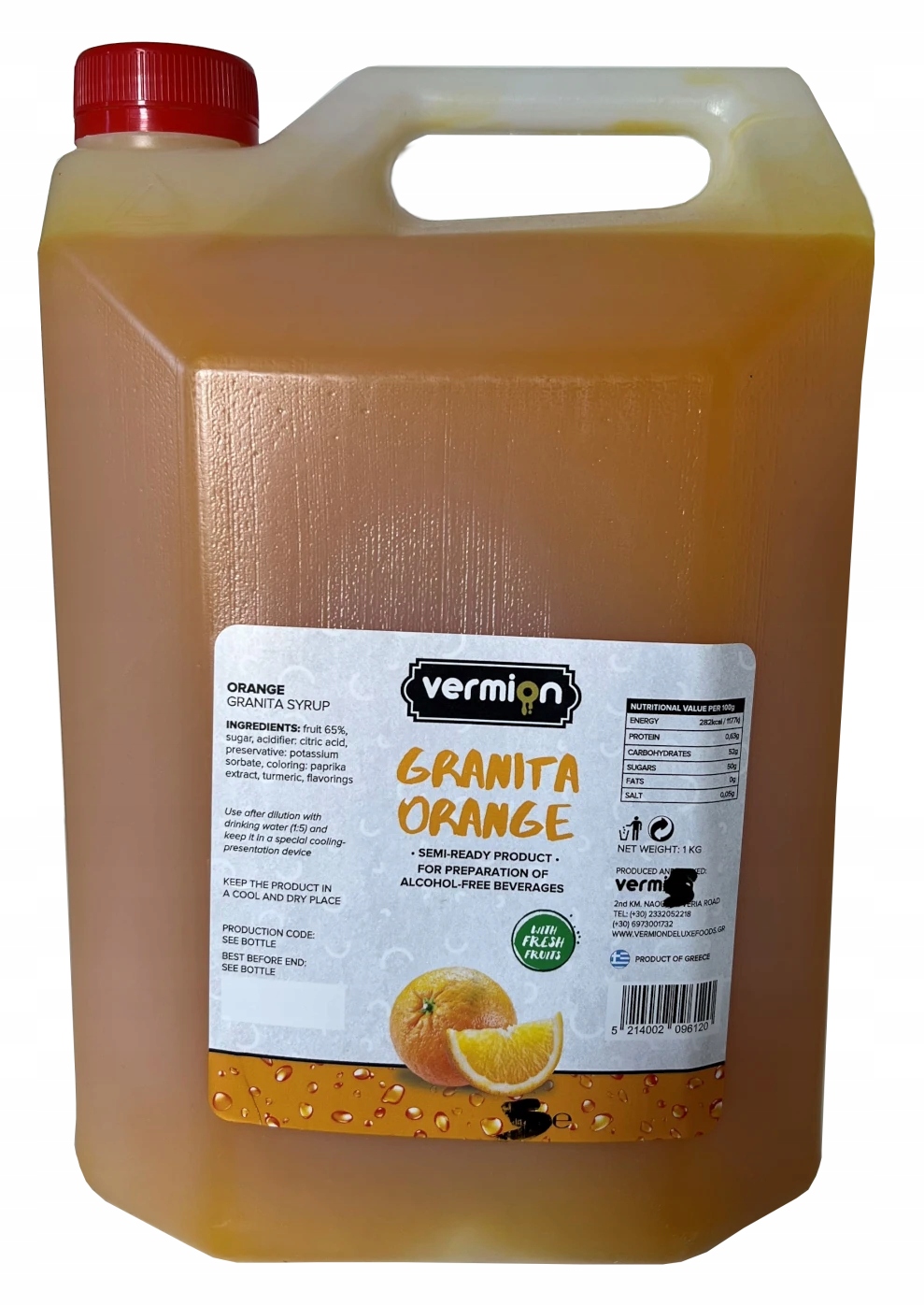 Levně Granita Pomeranč koncentrát sirupu Vermion Deluxe Foods Slush Orange 5 kg