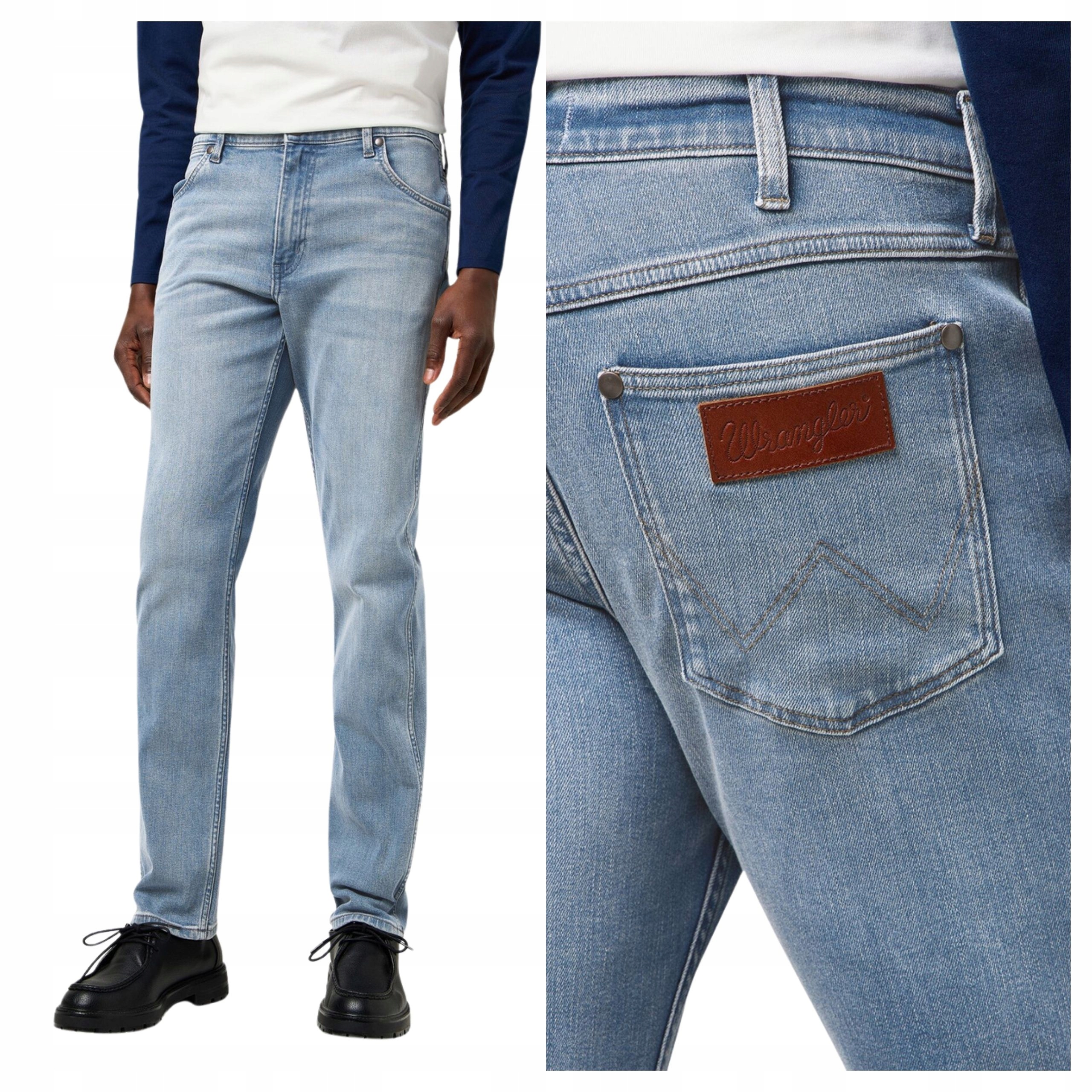 Pánské kalhoty Wrangler Greensboro Straight Fit Jeans modré W38 L32