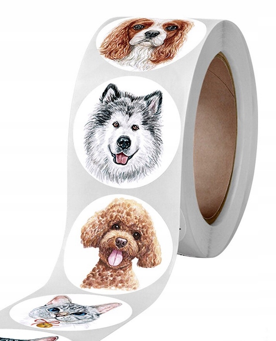 NAKLEJKI motywacyjne Rolka 500 sztuk! PSY I KOTY Kod producenta 99556