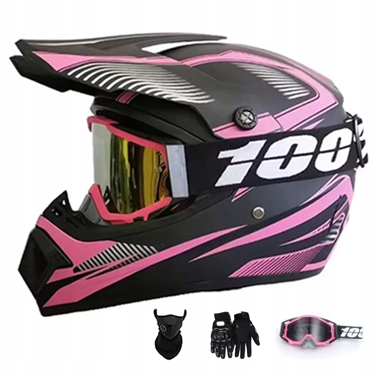 Motocyklová Přilba Lehká Enduro Quada Brýle Rukavice Maska M