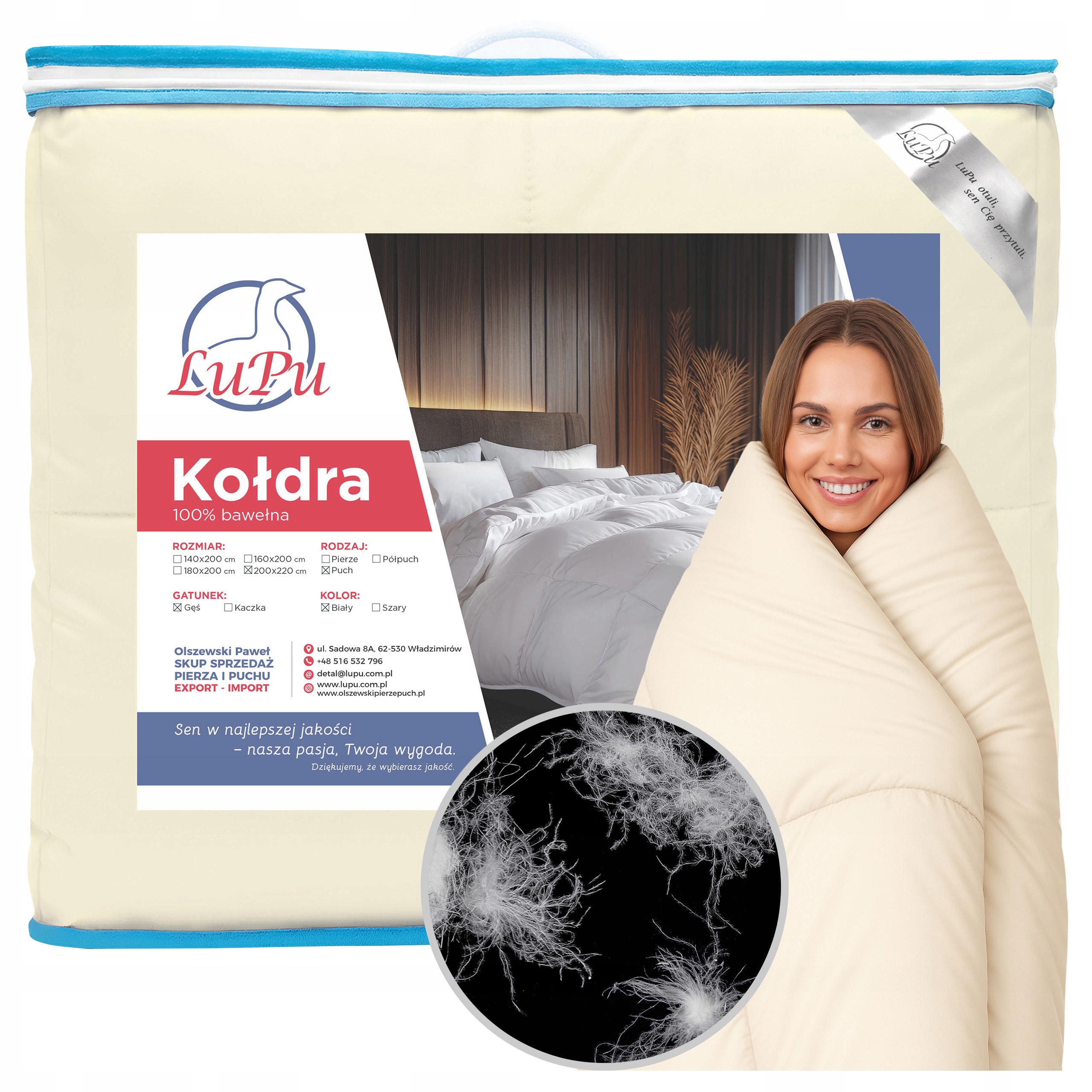 Prikrývka 200x220 Páperová celoročná antialergická Páperová Husi Matky A1 Lupu