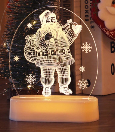 

Ozdoba Boże Narodzenie Led 3D Witraż Lampka