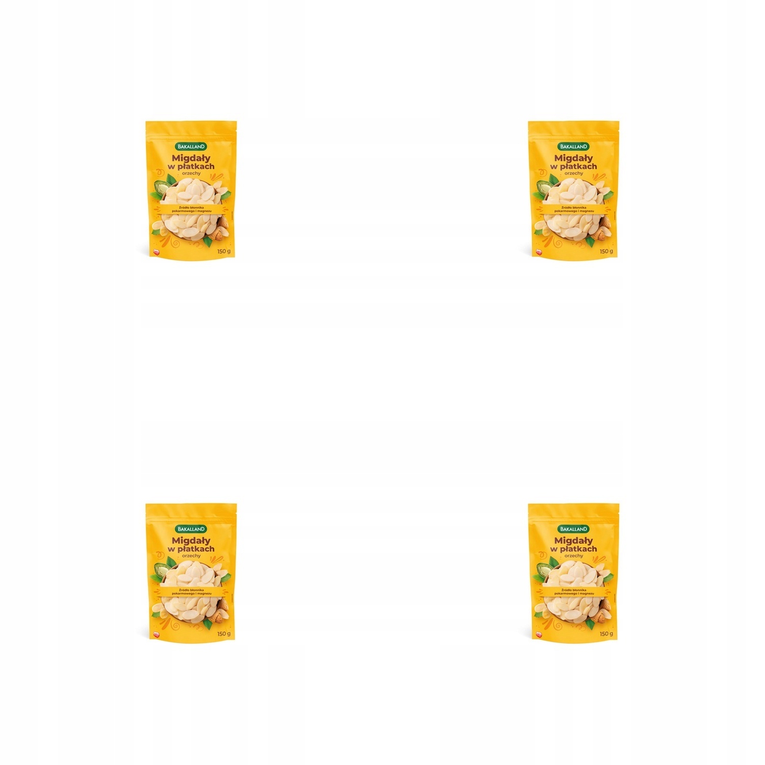 4 x 150 g Bakalland mandle plátky Karton