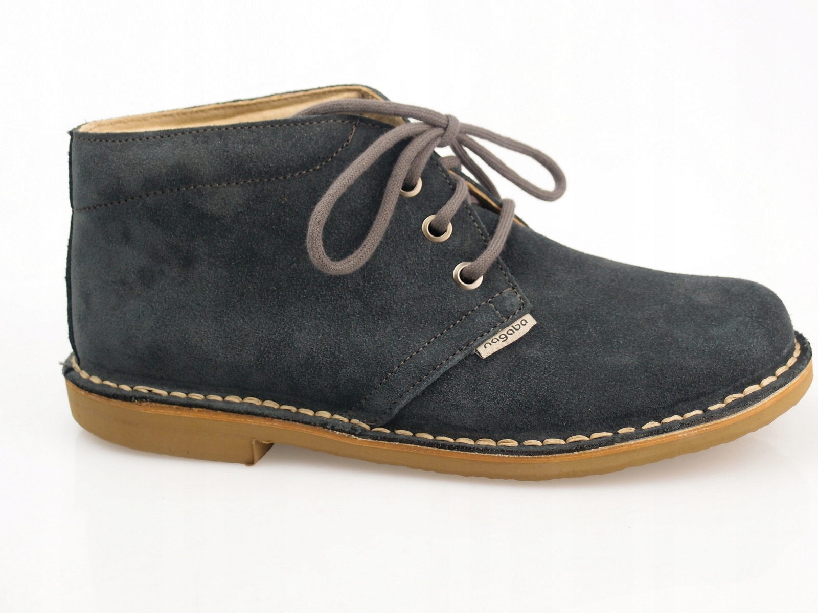 HUSAR trzewiki welury skóra NAGABA PL75 grafit 46 Rozmiar 46