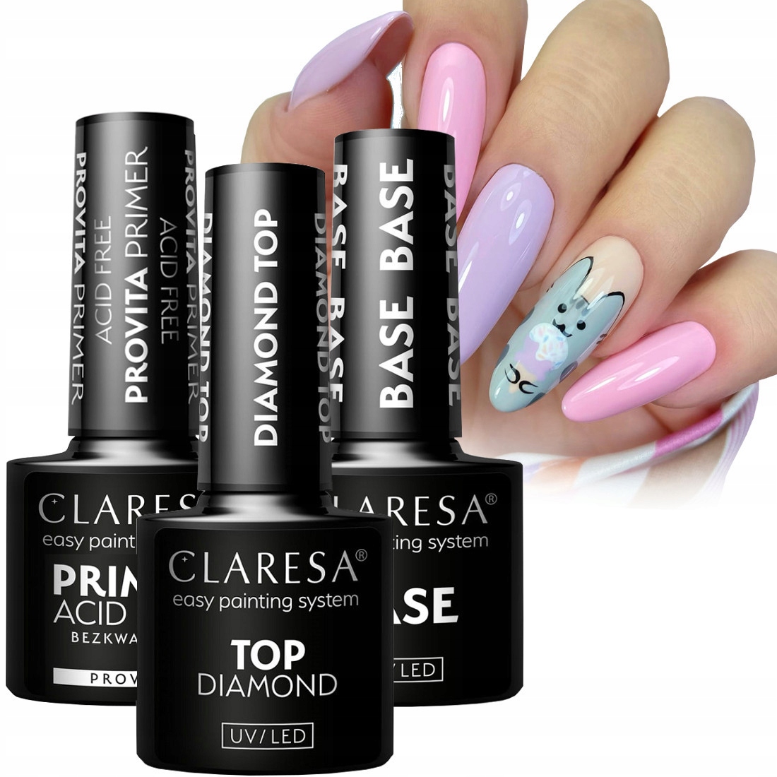 CLARESA ZESTAW PRIMER BAZA HYBRYDOWA I TOP DIAMOND TPO FREE