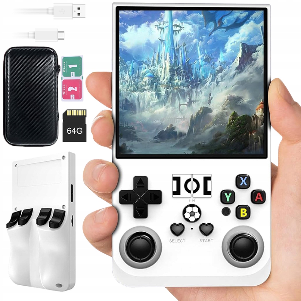Přenosná Mobilní Retro Herní Konzole 18000 Pro Hry Linux 64GB Game Bílá