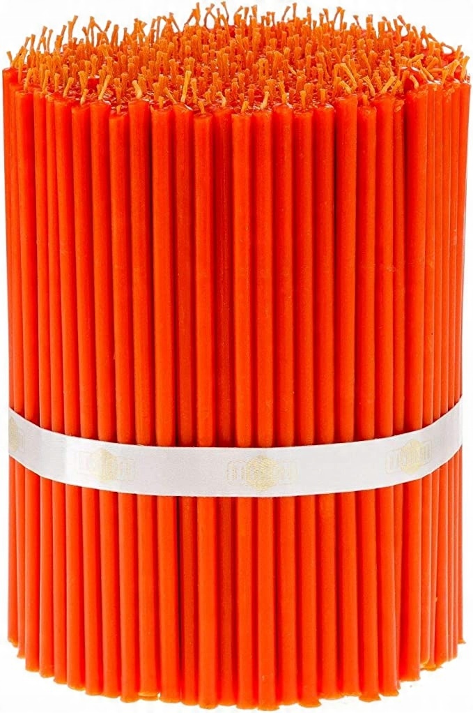 

100 x Świece cerkiewne z wosku pszczelego 15 cm