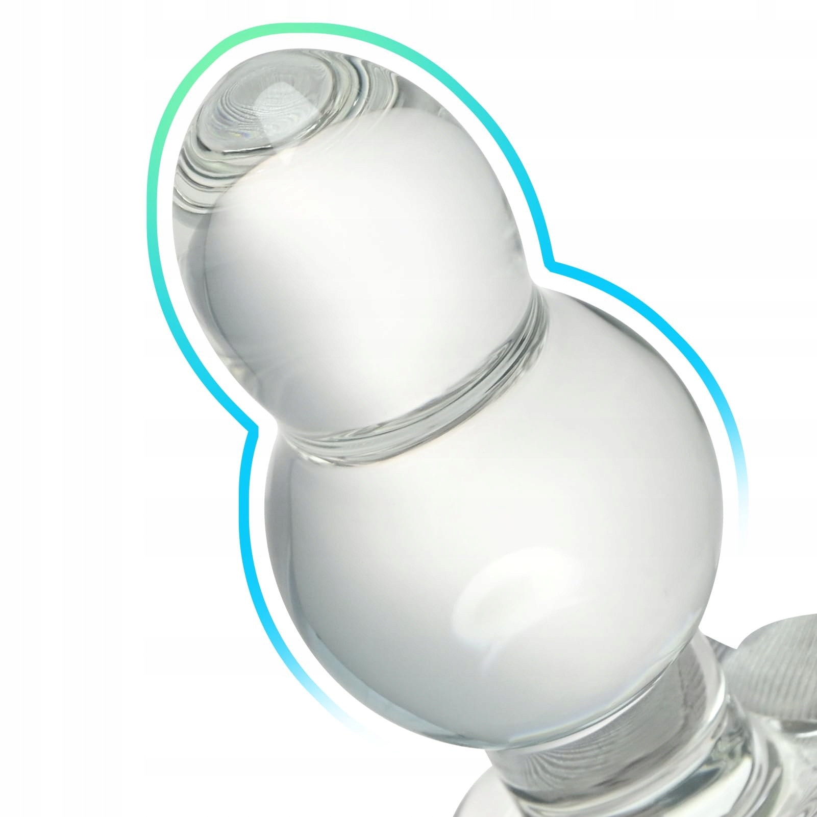 ROLUCK Szklany Korek Analny Kryształowy Plug z 2 Kulami Dildo Trener Analny — miniatura 6
