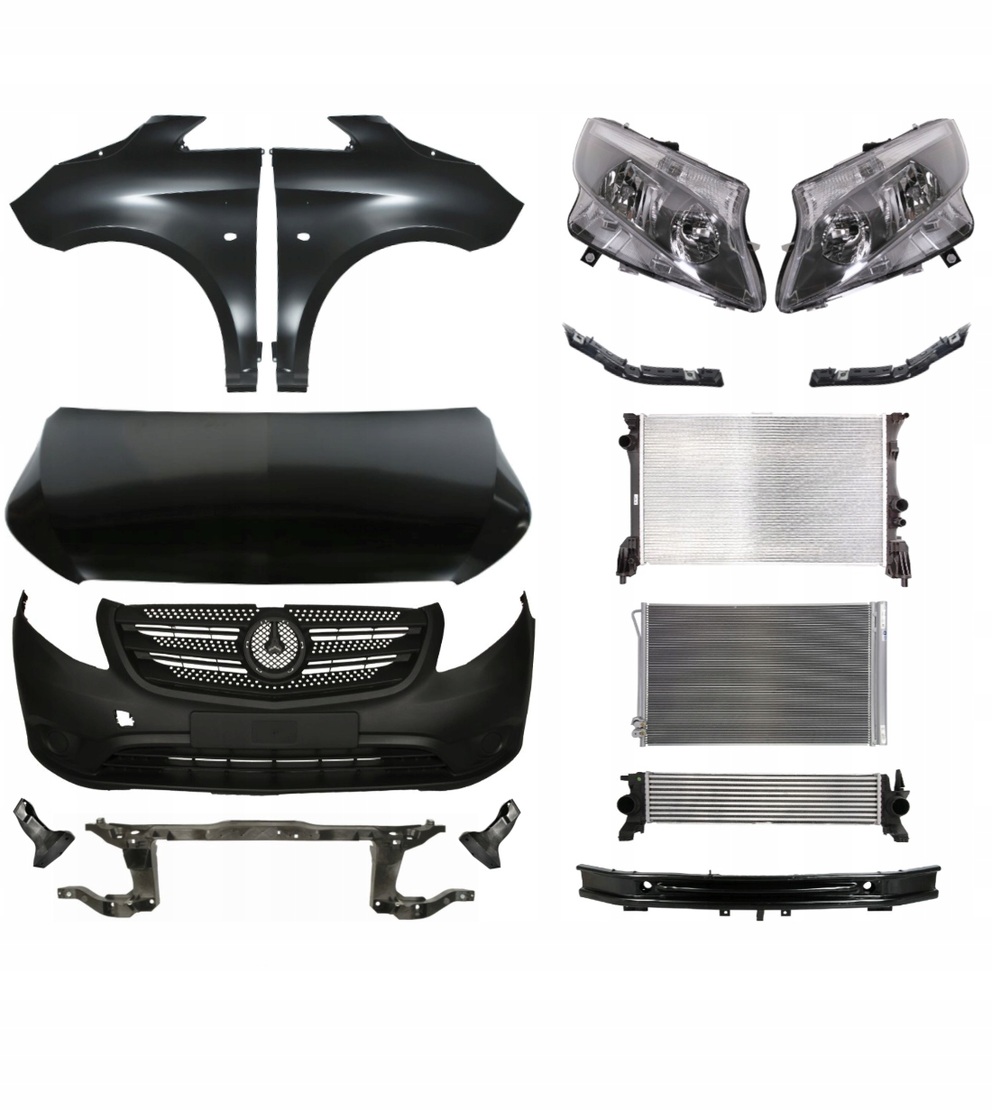 Mercedes Benz Vito 2014- ZDERZAK MASKA LAMPY PAS