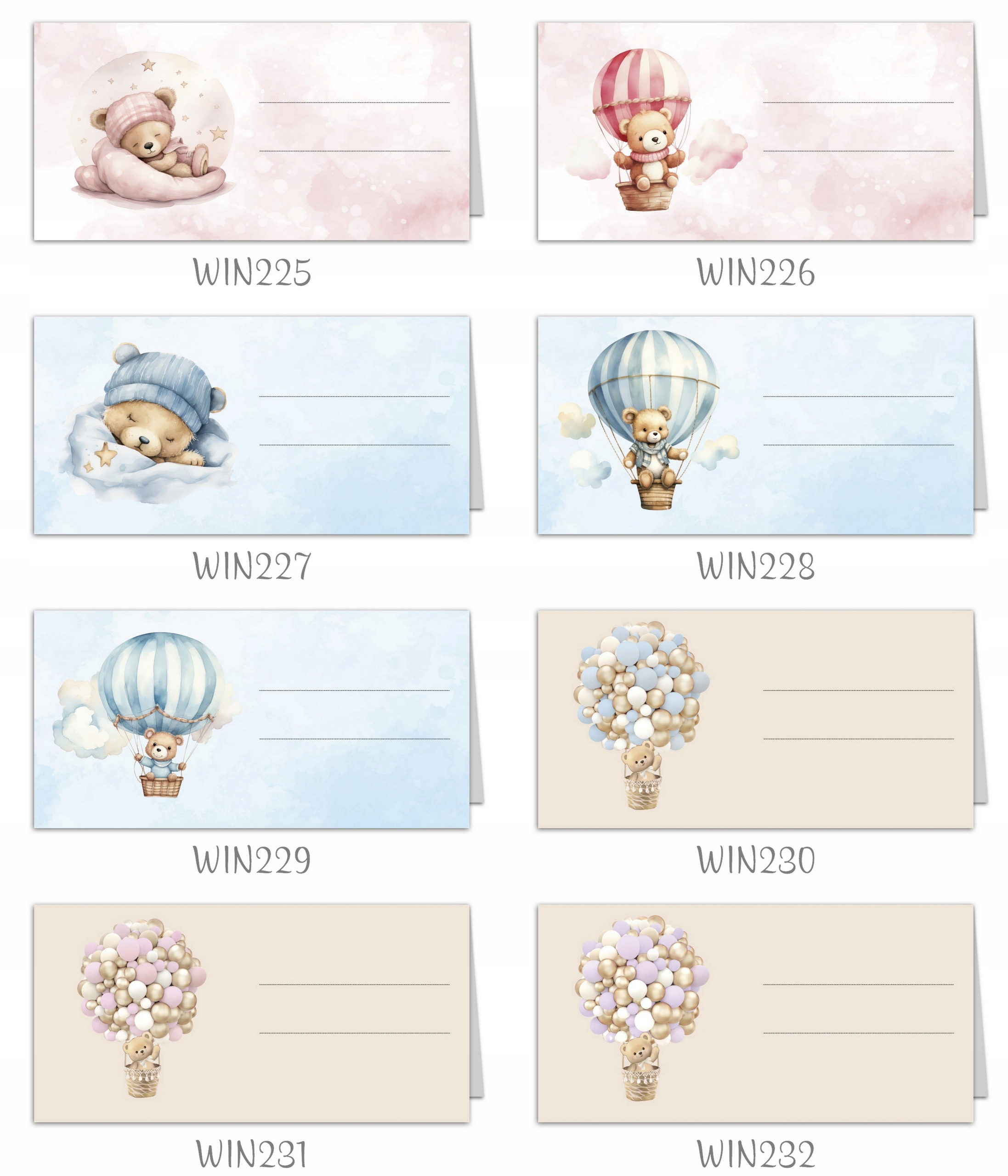 Winietki na stół roczek urodziny chrzest 10 szt Stan opakowania oryginalne