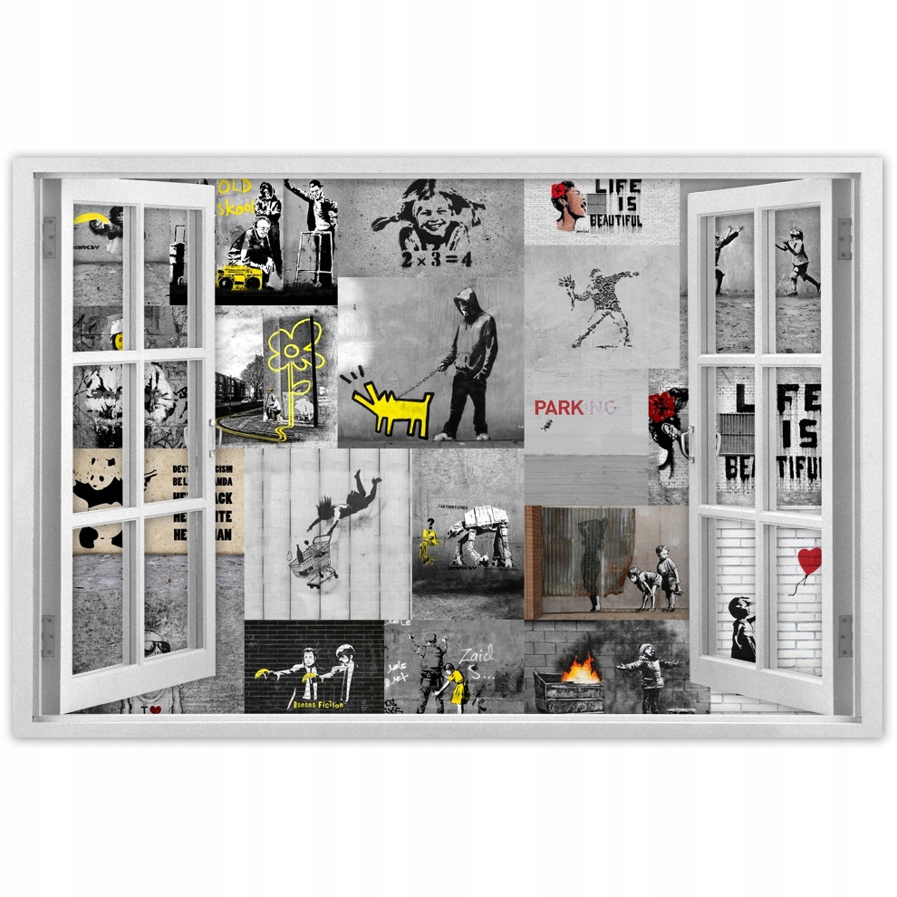 

Naklejki 120x80 Mix Kolaż Collage Banksy