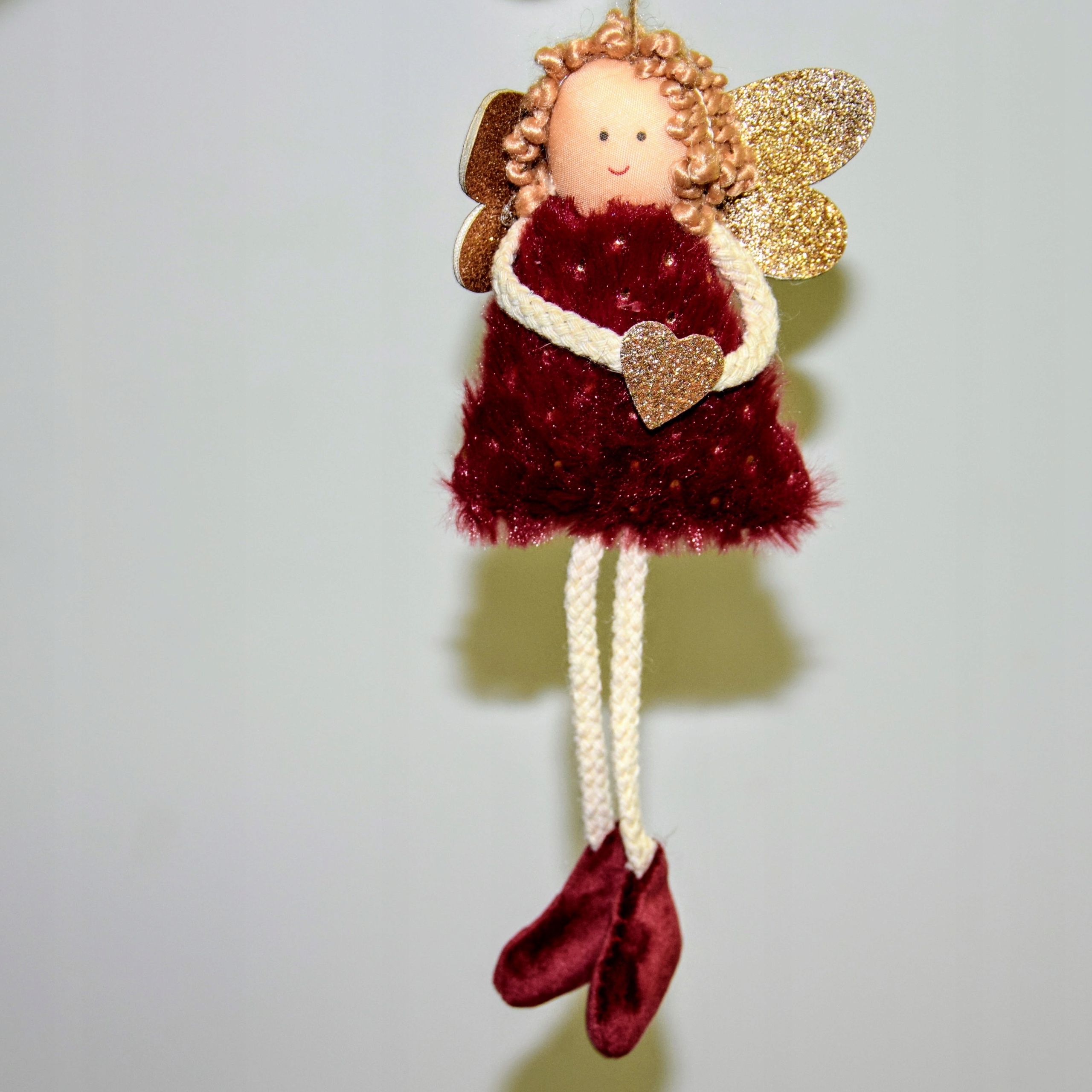 OZDOBA CHOINKOWA ANIOŁEK BORDOWY 9X10X3CM Marka Dakls