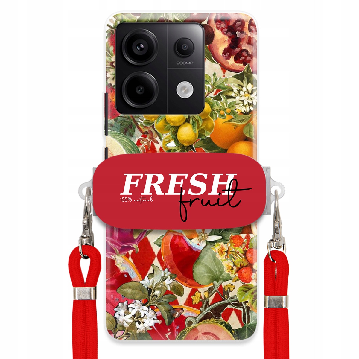 Pouzdro pro Xiaomi Redmi Note 13 Pro 5G Červené vodítko držák Fresh Fruit