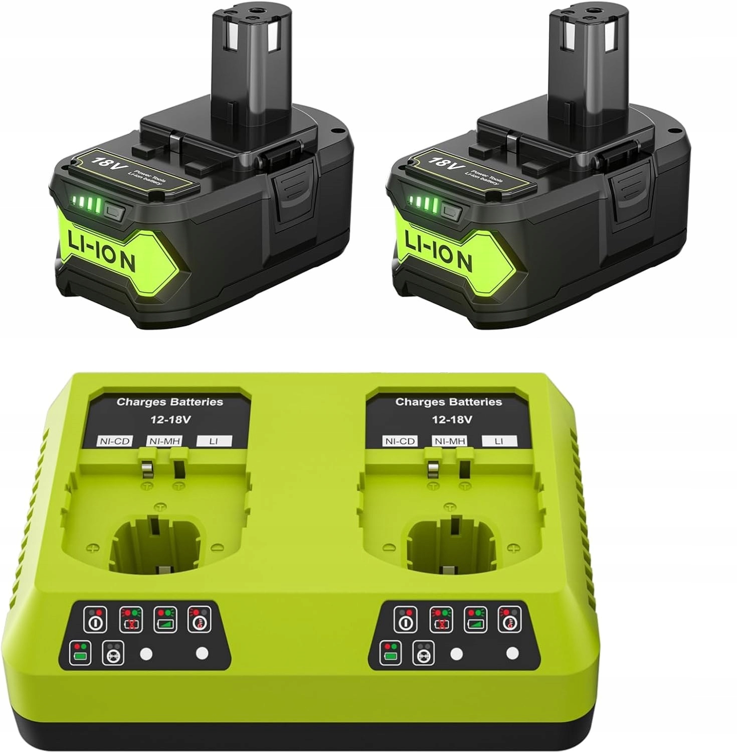 Akumulátory Pro Elektrické Nářadí Li-ion 5,5 Ah 18V Baterie Nabíječka Sada