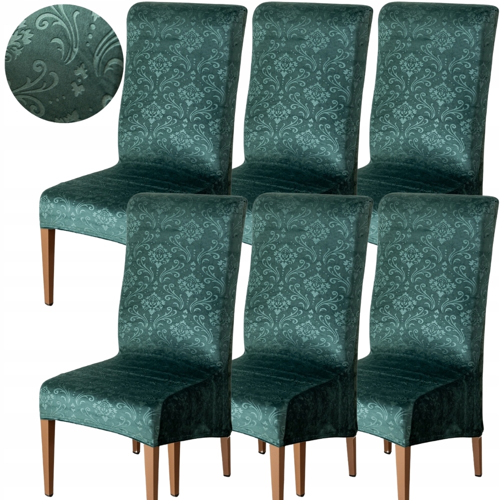 Sada 6 Ks Potahů Na Židle Velurové Prodloužené Židle Velurové Oeko-tex