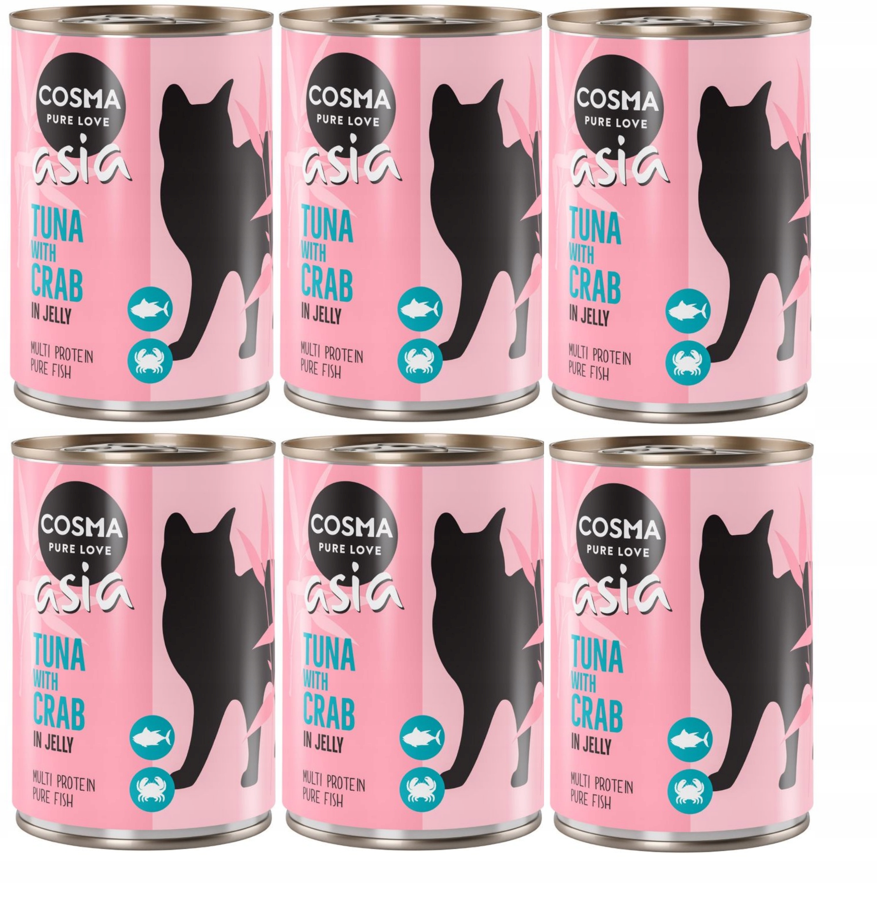 Levně Cosma Asia mokré krmivo pro kočky premium tuňák krab v želé 6x400 g