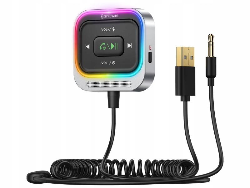Odbiornik Bluetooth 5.4 Z Adapterem Aux Mikrofon Z Redukcją Szumów