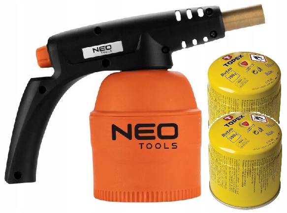 Plynová pájecí lampa Neo Tools 2 Náboje 190G