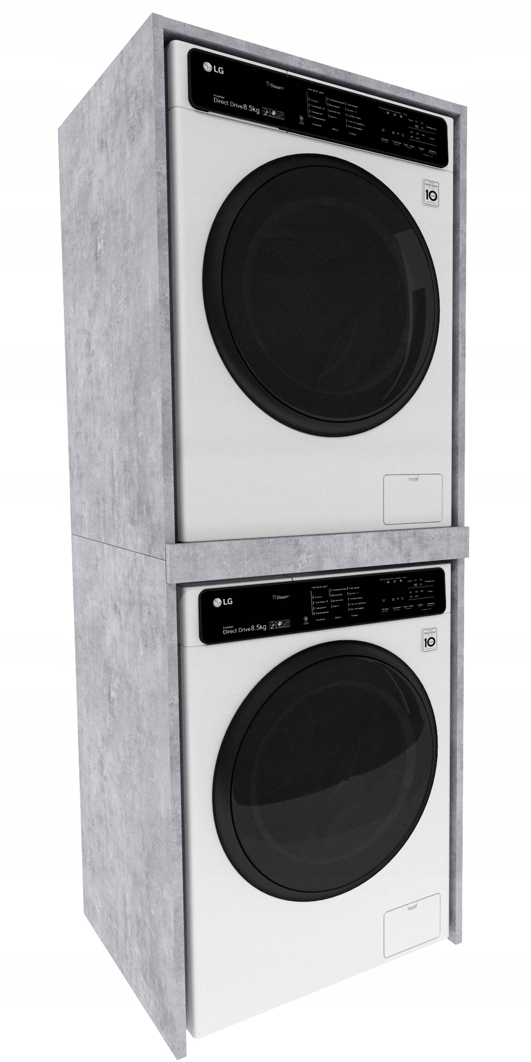 Skříňka na pračku a sušičku Słupek Slim 180x66x51,2 Beton