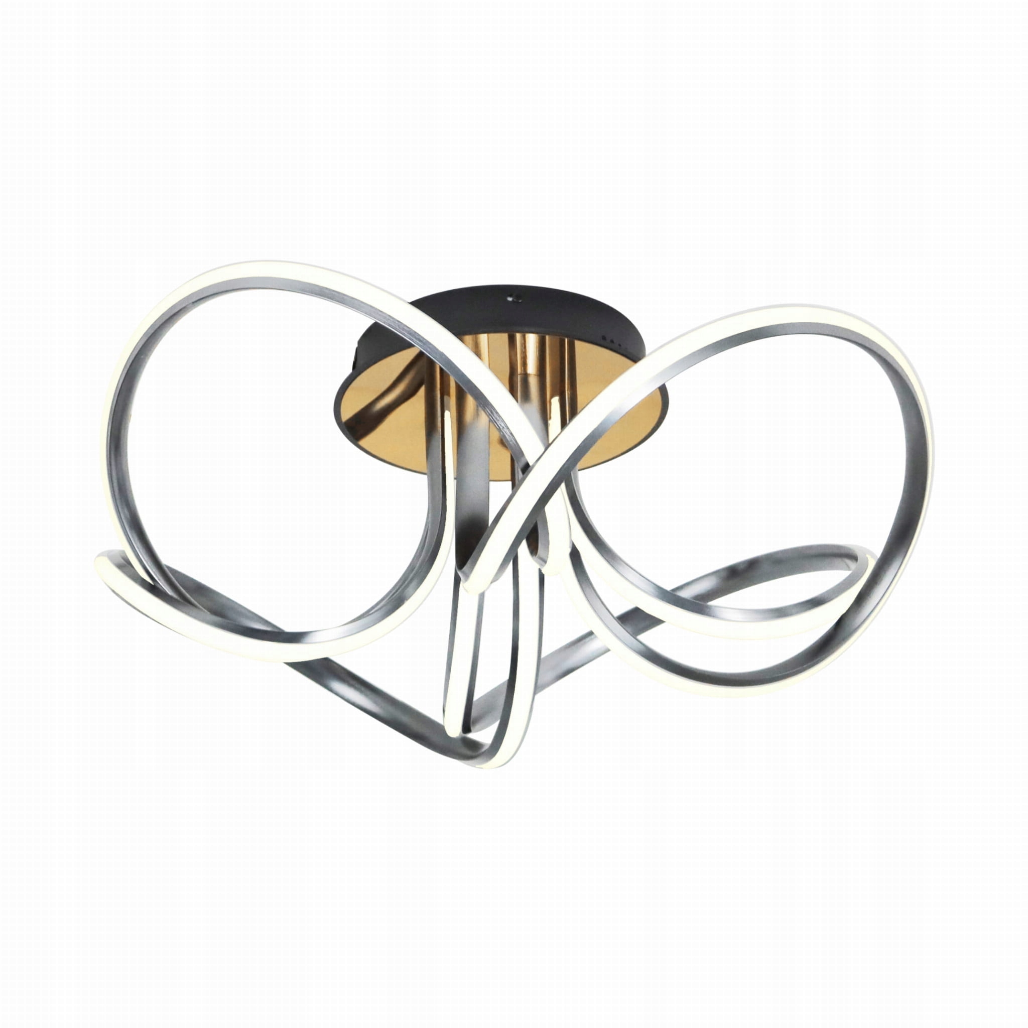 Exkluzívny špirálový luster vo farbe francúzskeho zlata do haly Abro Led