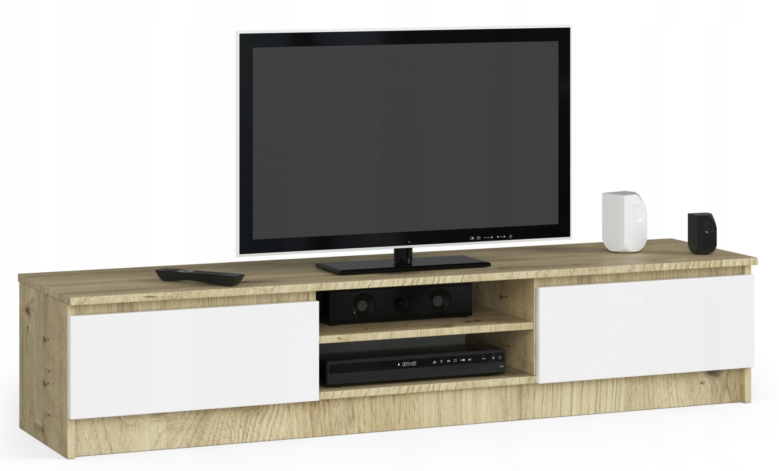 Skriňa Rtv stolík 2D1P 160 cm artisan-biela komoda Akd