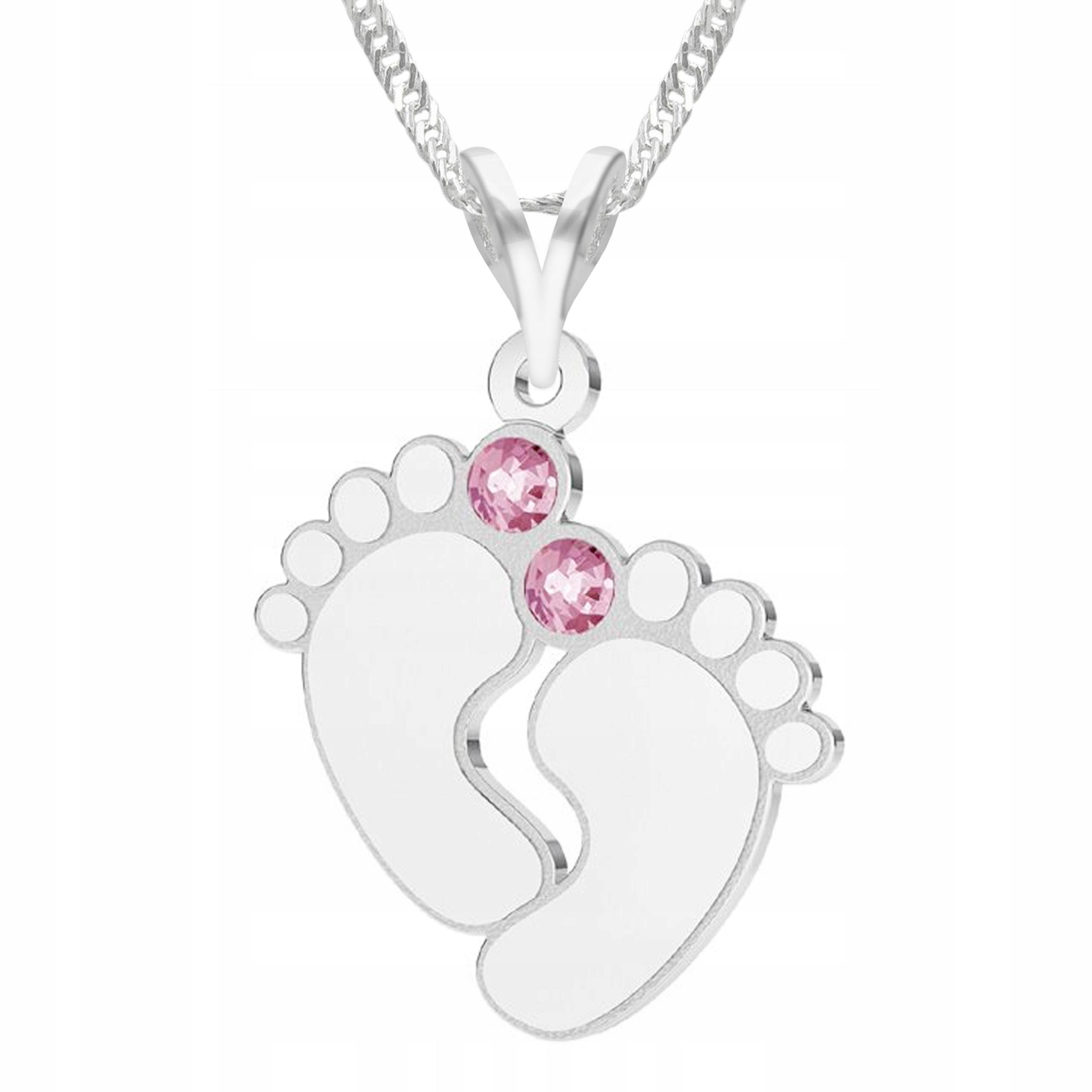 Stříbrný náhrdelník Dětské nohy pro děti Nohy pro nohy Stříbro 925