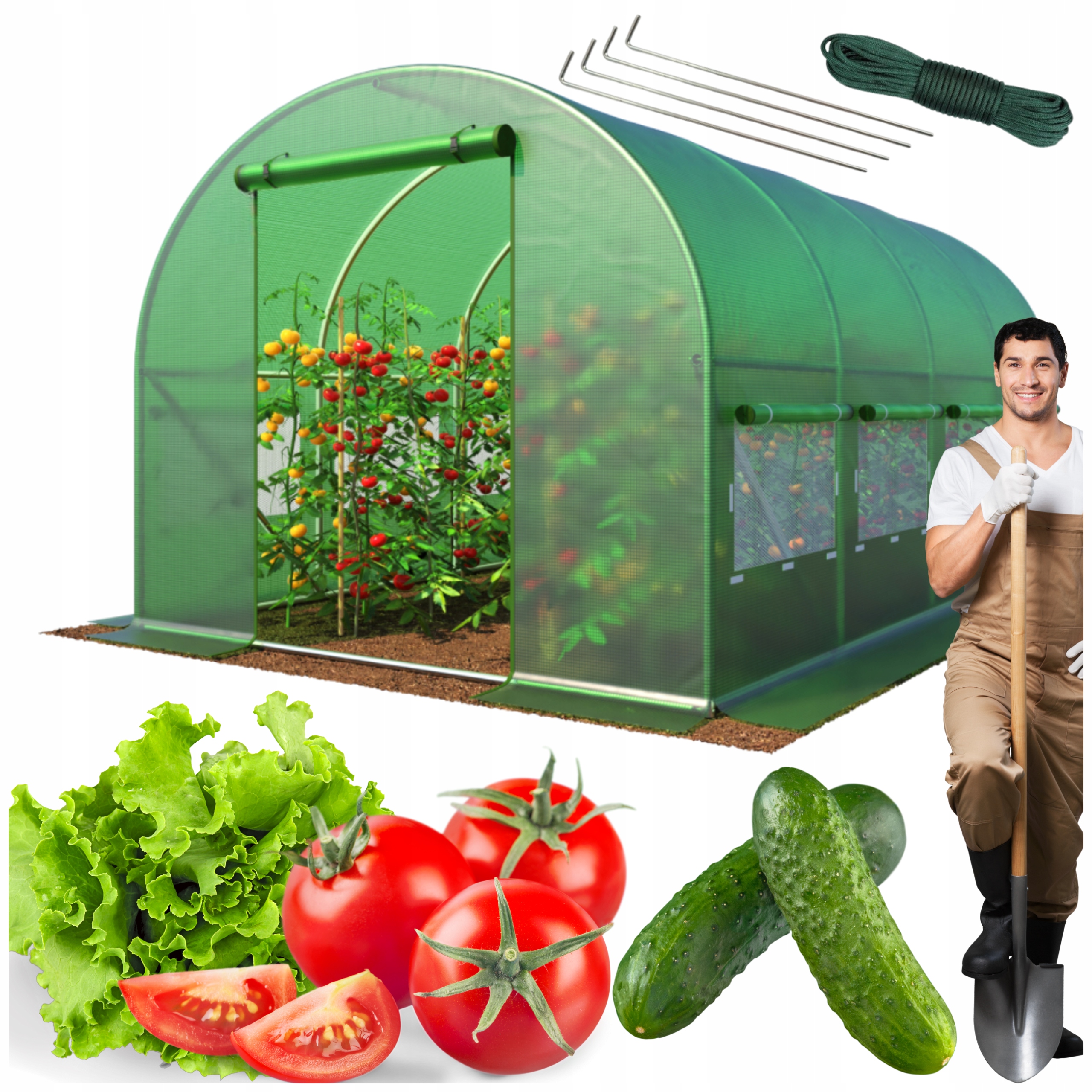 TUNEL FOLIOWY OGRODOWY FOLIA STELAŻ NAMIOT 2,5x4 10m2 TUNELE FOLIOWE+GRATIS