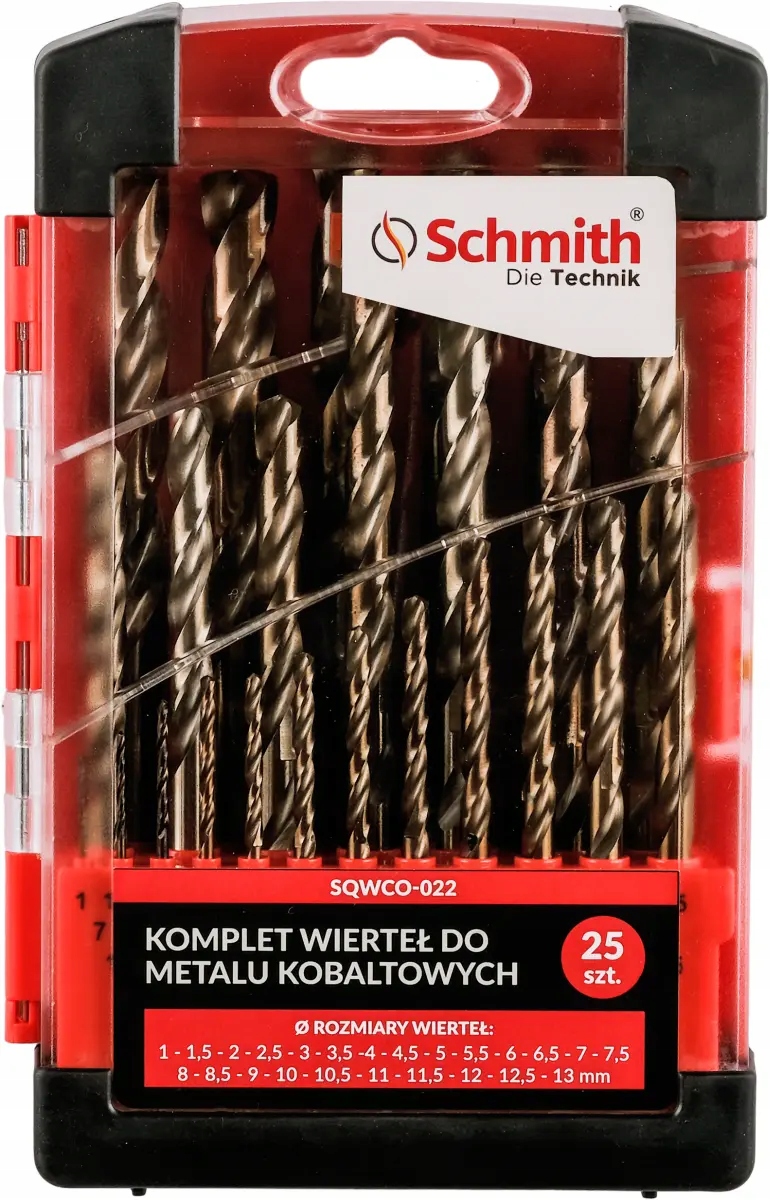 Zestaw wierteł kobaltowych do metalu 25 szt Schmith