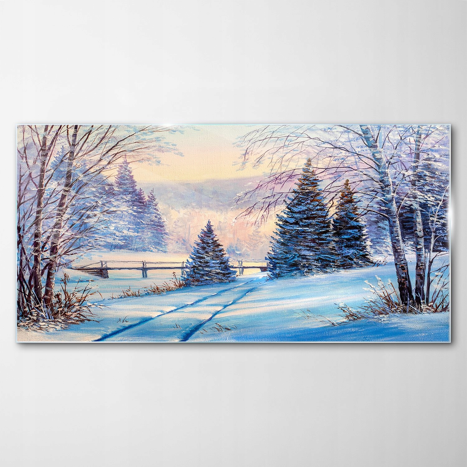 

Hartowany Obraz Szklany Krajobraz Zima Las 120x60
