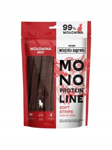 4x Wiejska Zagroda Pamlsek Mono Hovězí proužky 100 g