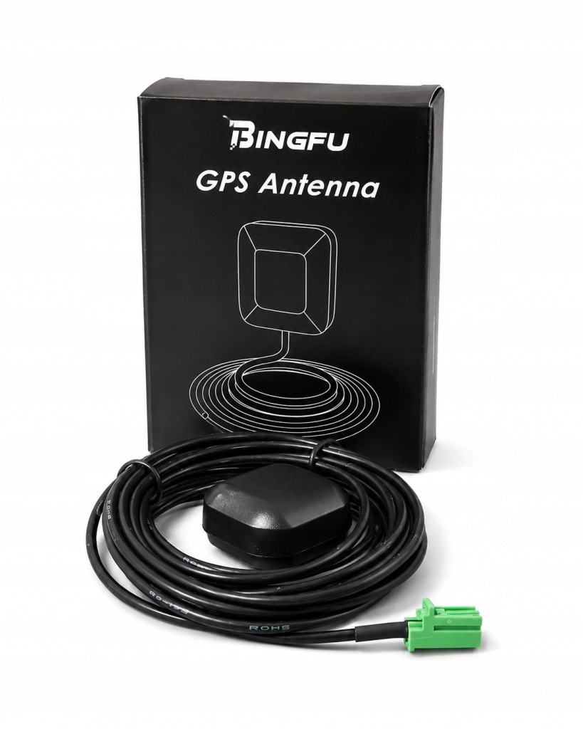 Antena Gps Bingfu Zielone Złącze Nawigacja Lokalizator Samochodowa 3m Kabel