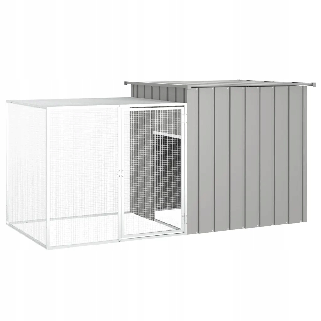 Levně Klec pro králíky, šedá, 200x91x100 cm, galvanizovaná ocel