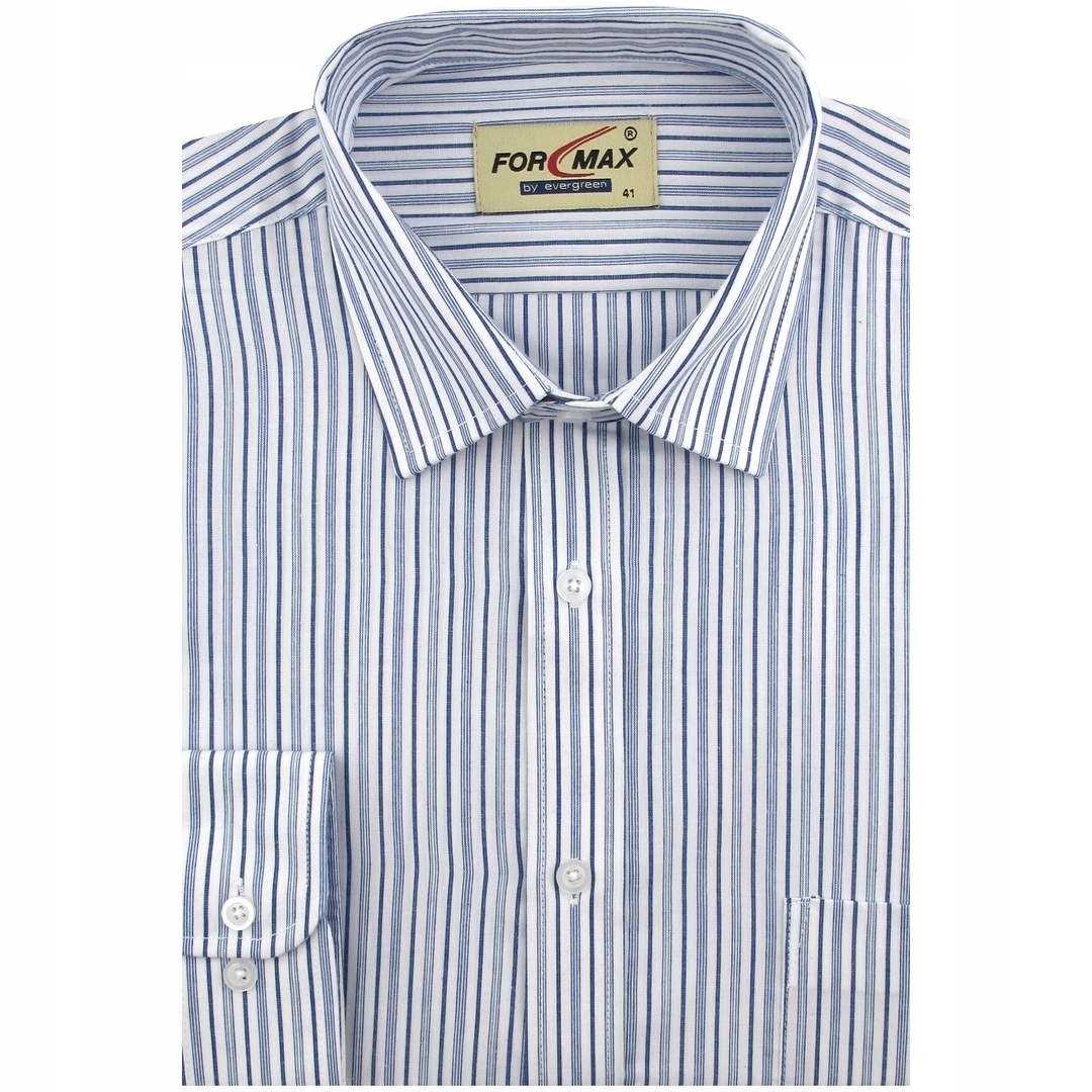 Koszula Męska Wizytowa do garnituru biała w paski J851