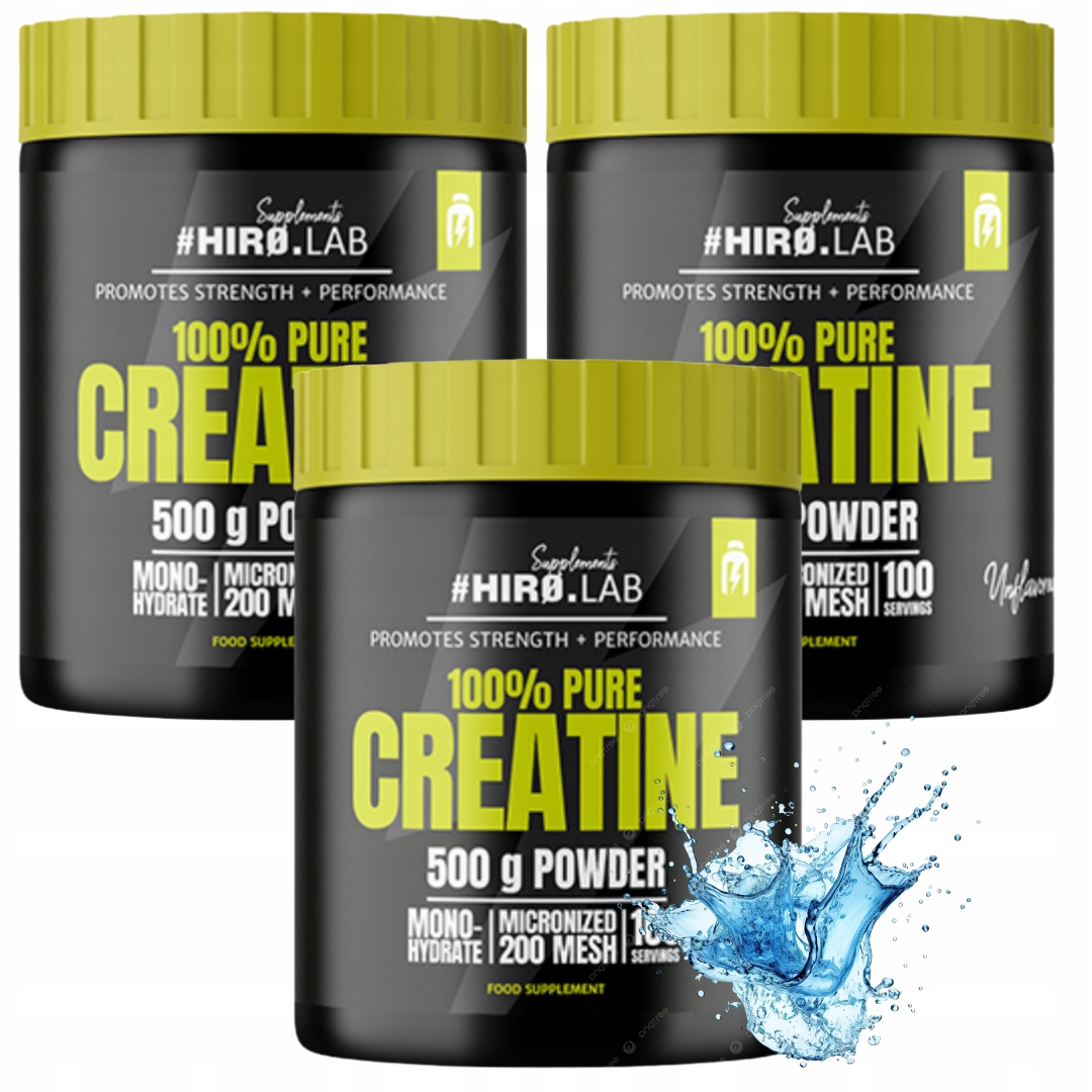 Hiro.lab Creatine 500 g kreatin bez chuti monohydrát mono vytrvalost