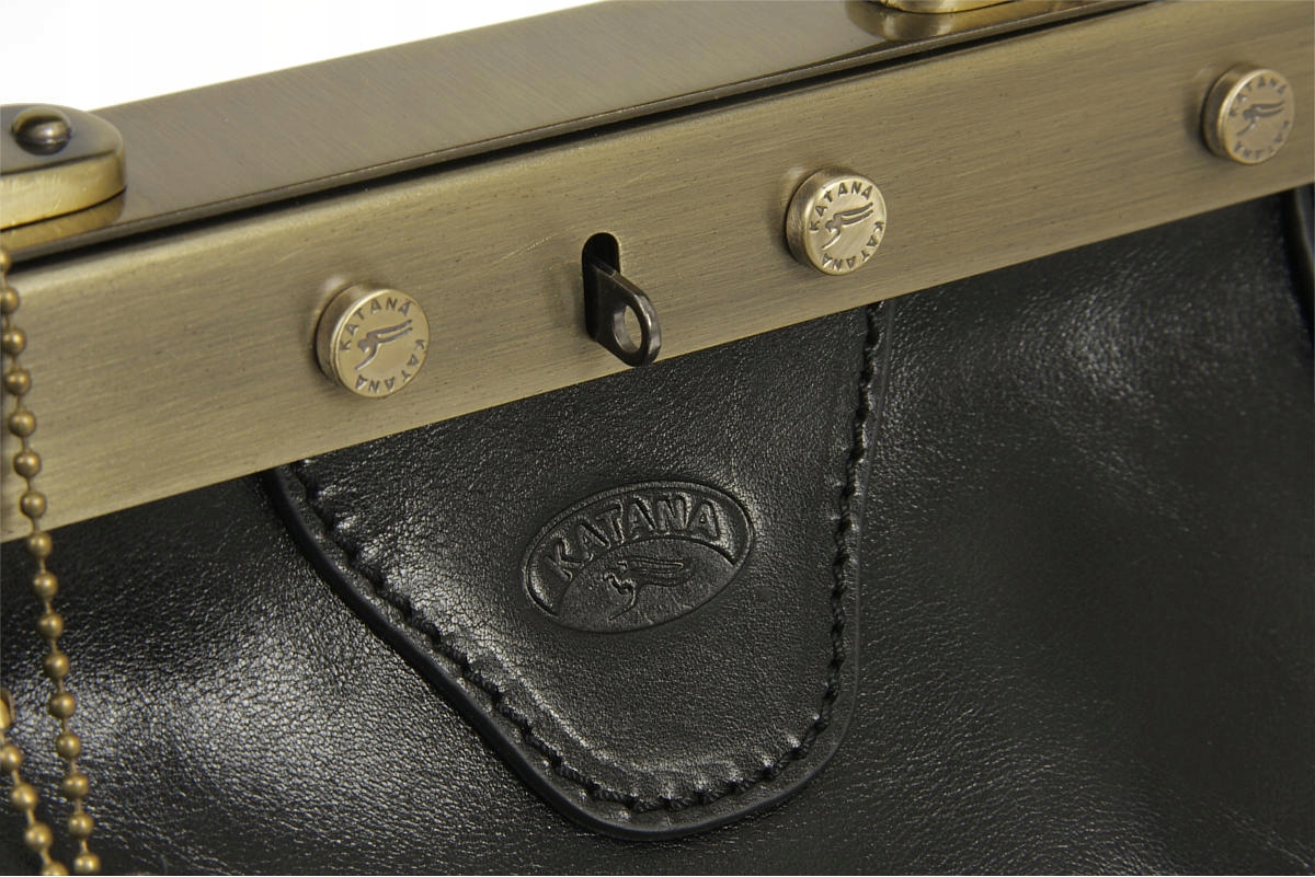 TORBA DLA LEKARZA SKÓRA KUFER LEKARSKI PODRÓŻNY Kolor okuć złoty