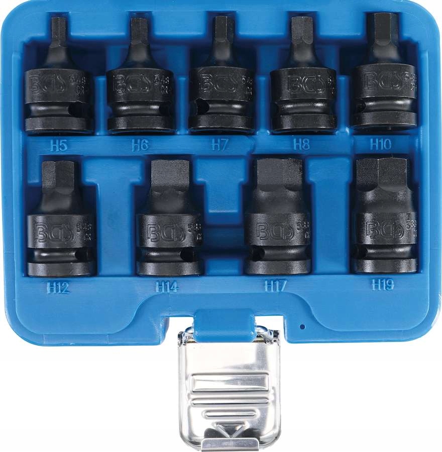 Nárazové nástavce 1/2", imbus 5-19 mm, 9 ks