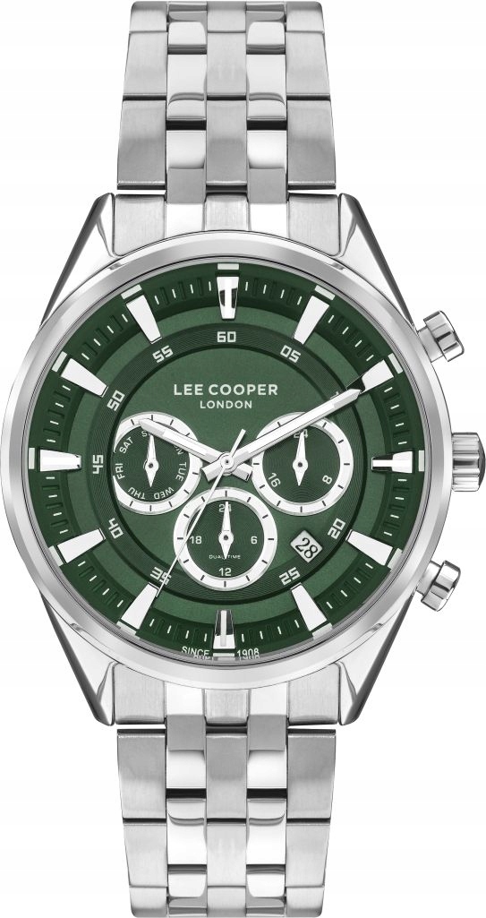 Pánské hodinky Lee Cooper LC07533.370 na náramku, zelený ciferník,