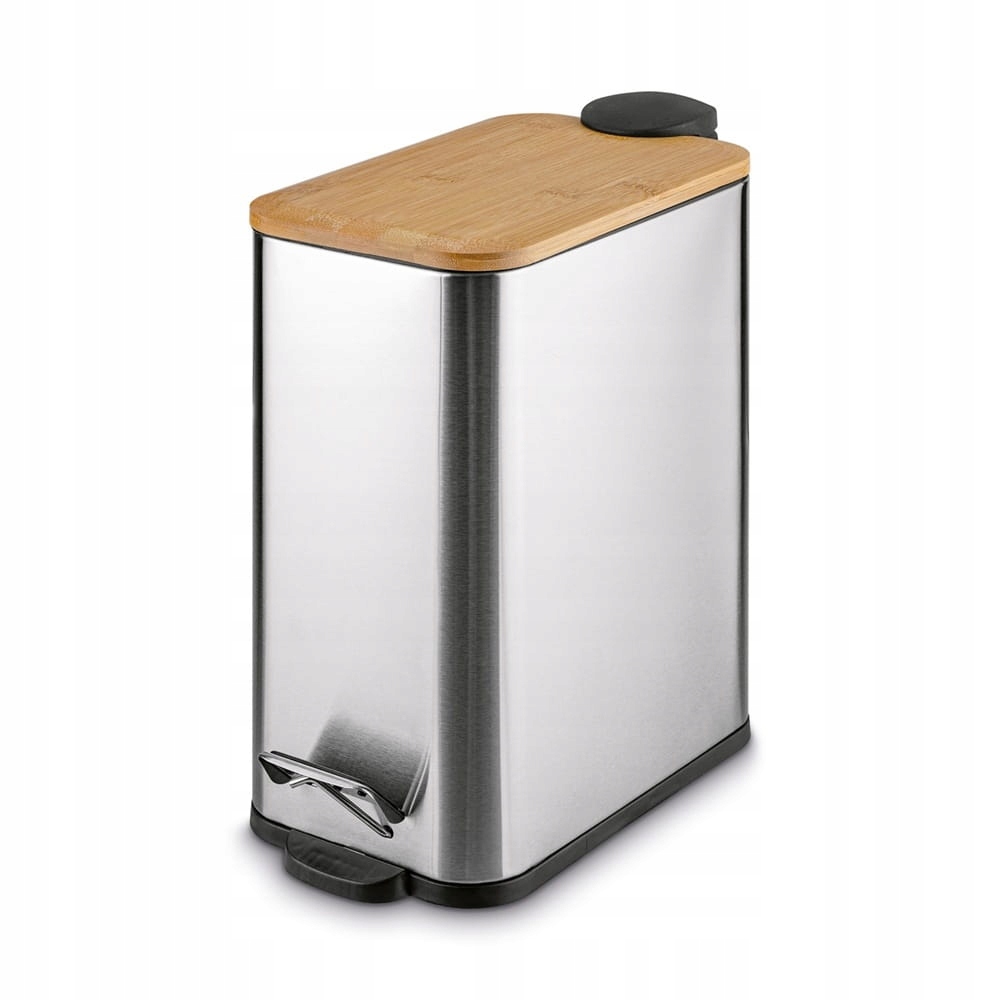 Kovový odpadkový koš s pedálem 5 L Slim Silver