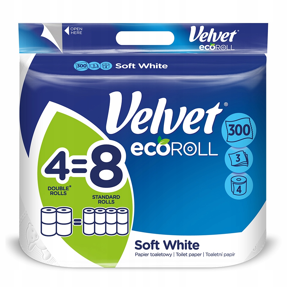 

Velvet papier toaletowy EcoROLL Biały 4 rolki