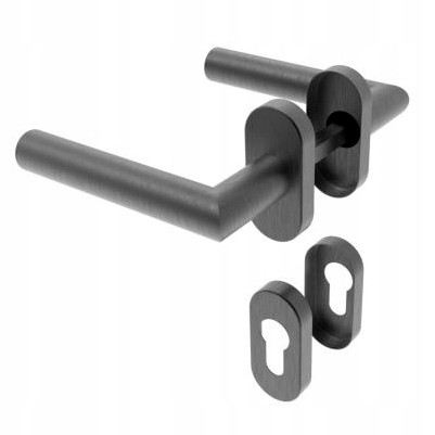 Klika L nerezová univerzální s rozetami Černá