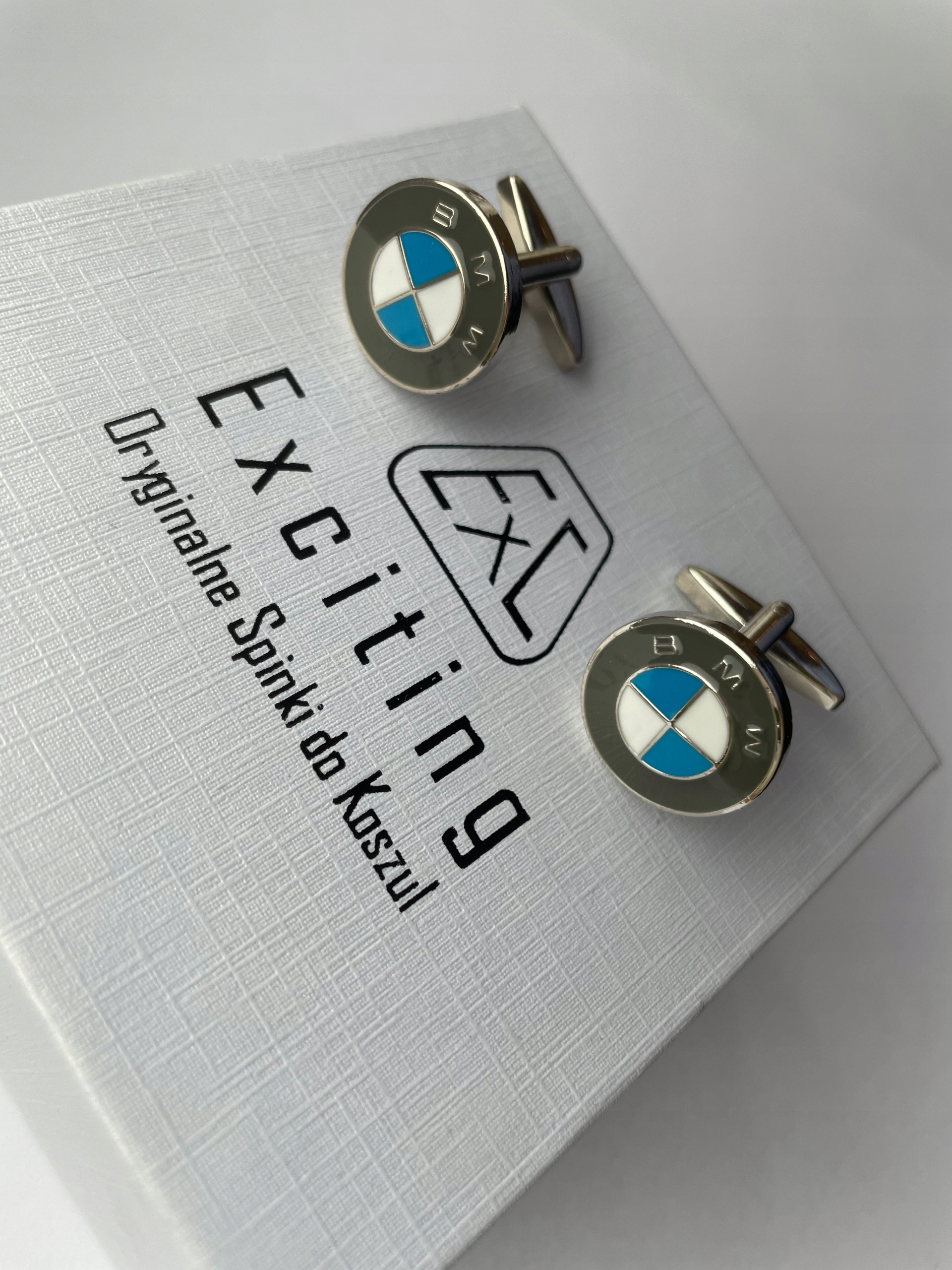 Manžetové knoflíčky Exc Šedá Emblém Bmw Grey gadget pro fanouška značky +Pouzdro