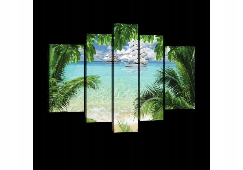 Obraz 170x100 Tropické pláže oceán more palmy modrá tyrkysová raj odpočinok