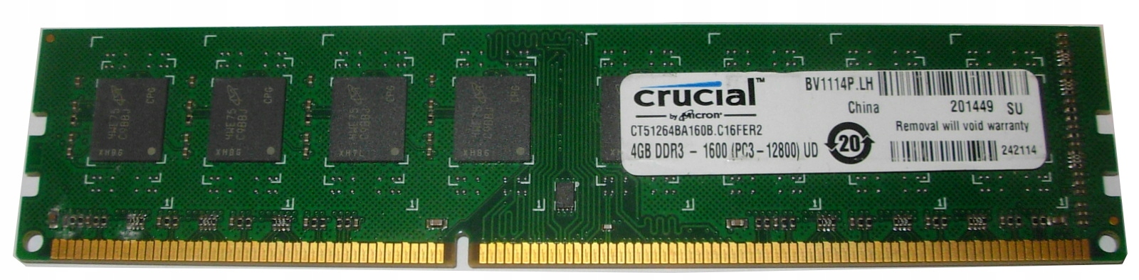 Pamięć 4Gb 1600MHz DDR3 Crucial PC3-12800 23
