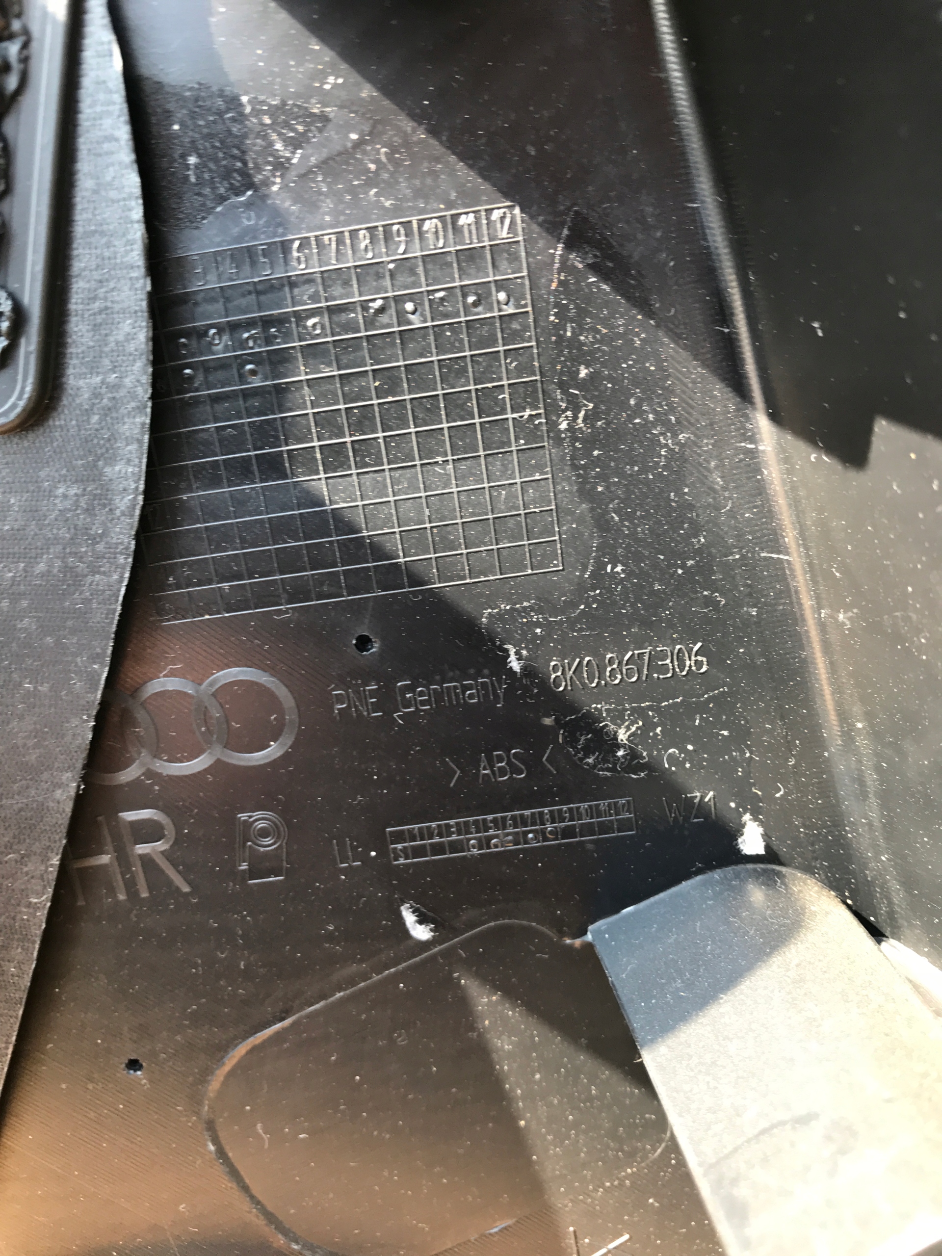 side door right rear part leather blinds AUDI A4 B8