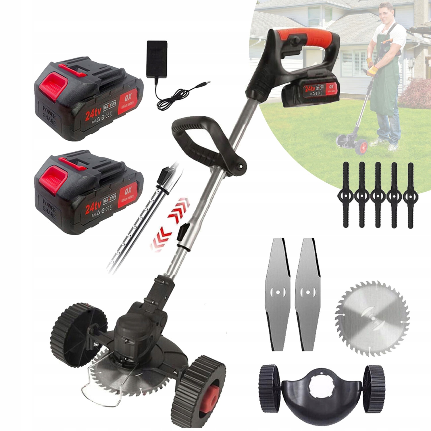 Trávy Sekačka Na Trávu, Nastavitelná, Bezdrátová, Pro Zahradu