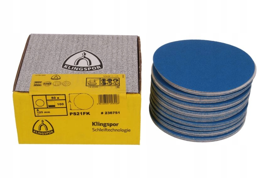 

50 x Papier Ścierny Na Rzep Krążki Inox 125mm P120